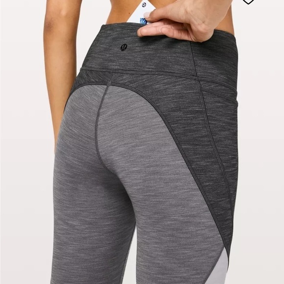 lululemon Early Extension High-Rise Crop Legging Heathered Titanium Sz 6 - Picture 5 of 15